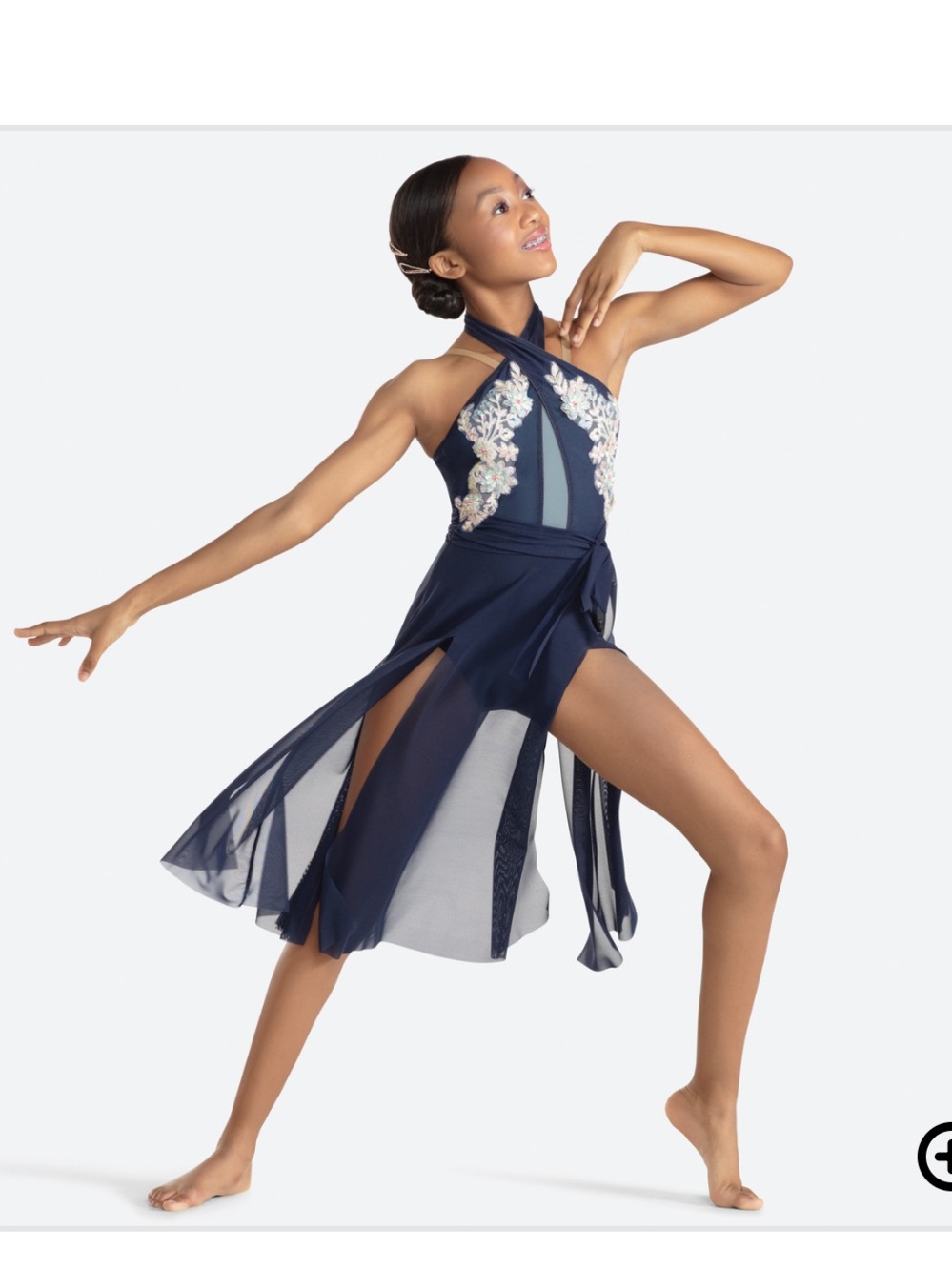 Revolution Wildest Dreams RC23910 Lyrical Dance Costume LC Navy Floral Lace